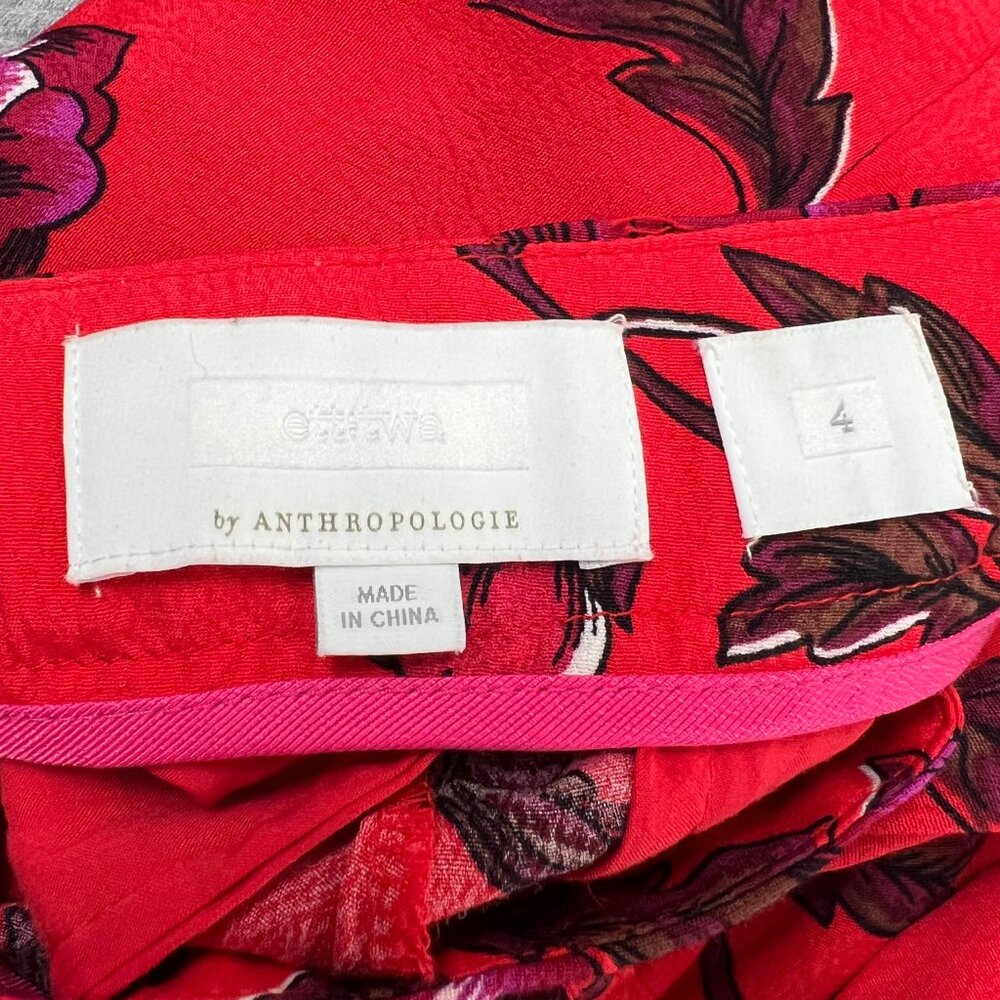 Anthropologie Margo Wide Leg Trousers Boho Floral Pants Flowy Straight Feminine - Picture 5 of 11